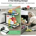thumbnail image 6 of Under Sink Organizer, 2 Packs 2 Tier Under Sink Organizers and Storage, Slide out Pull out Cabinet Organizer Shelf, Metal Sliding Drawer for Kitchen Bathroom Pantry Cabinet Closet Organization Rack，B, 6 of 8