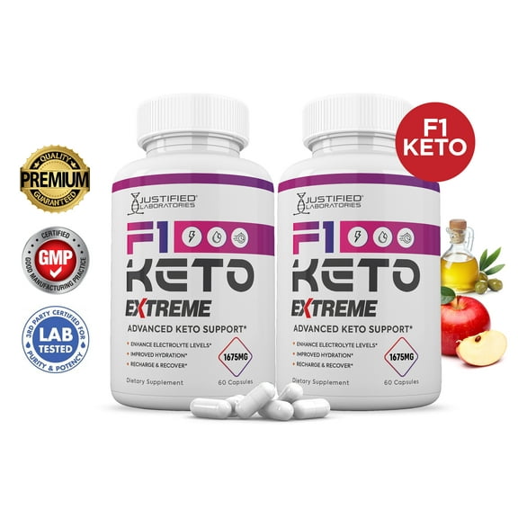 (2 Pack) F1 Keto ACV Extreme Pills 1675mg Alternative to Gummies Dietary Supplement 120 Capsules