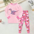 thumbnail image 2 of TOWED22 Pajamas For Kids Little Boys Pajamas Dinosaur Cotton 2 Piece Train Toddler Sleepwear Fall Winter Clothes Set 6-12 Months 12-24 Months 2t 3t 4t 5t 6t 7t 8t 9t Children,Light Pink,5-6 Y, 2 of 5