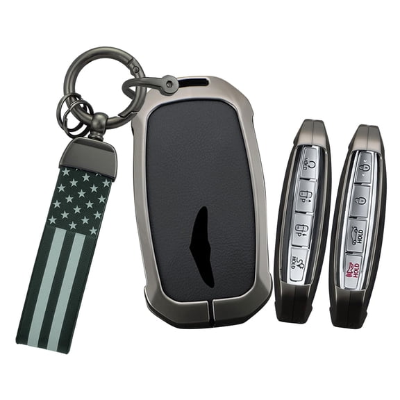 Sturdy Metal Smart Key Fob Cover with Keychain for Genesis GV60 GV80 G70 G90 2023 2024 2025 Full-Body Protective Remote Case