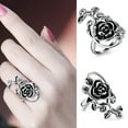 thumbnail image 3 of tasrioml Gothic Women's Rose Flower Vine Alloy Enamel Finger Ring Cosplay Jewelry Gift, 3 of 7