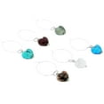 thumbnail image 3 of GlassOfVenice Murano Glass Heart Wine Glass Charms Set of 6, 3 of 4