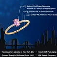 thumbnail image 2 of Gem Stone King 10K Yellow Gold Oval Pink Sapphire and White Lab Grown Diamond Engagement Ring for Women (0.65 Cttw, Oval 6X4MM, Gemstone September Birthstone, Available in Size 5, 6, 7, 8, 9), 2 of 6