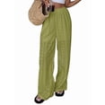 thumbnail image 2 of Women Wide Leg Trousers Embroidered Lace Eyelet Baggy Pants Dressy Trendy Beach Palazzo Pants, 2 of 9