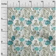 thumbnail image 1 of oneOone Georgette Viscose Teal Green Fabric Flower & Leaves Watercolor Sewing Material Print Fabric By The Yard 42 Inch Wide, 1 of 4