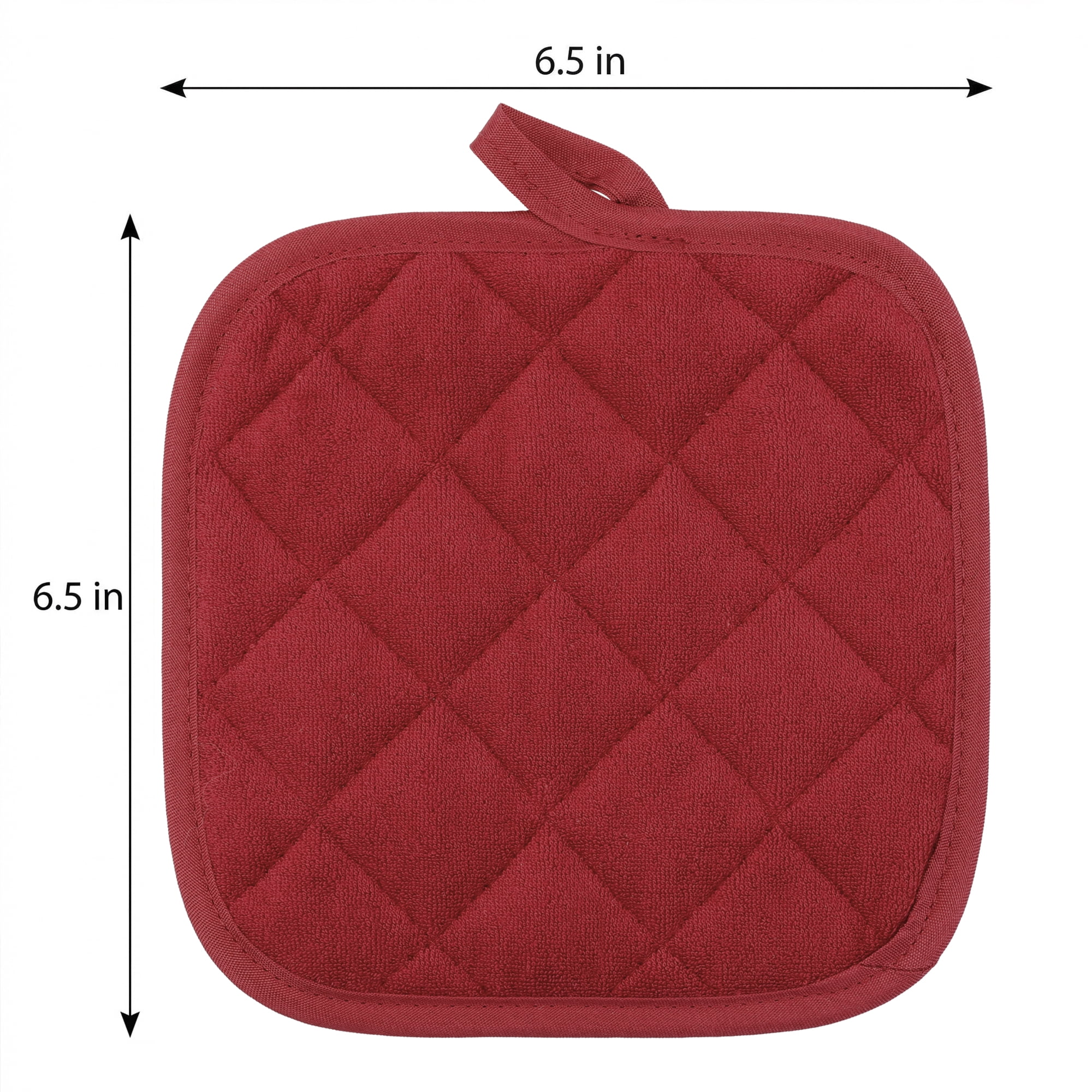 Unique Bargains Pot Holders Polyester Heat Resistant Trivets Non Slip Pads Red 2Pcs