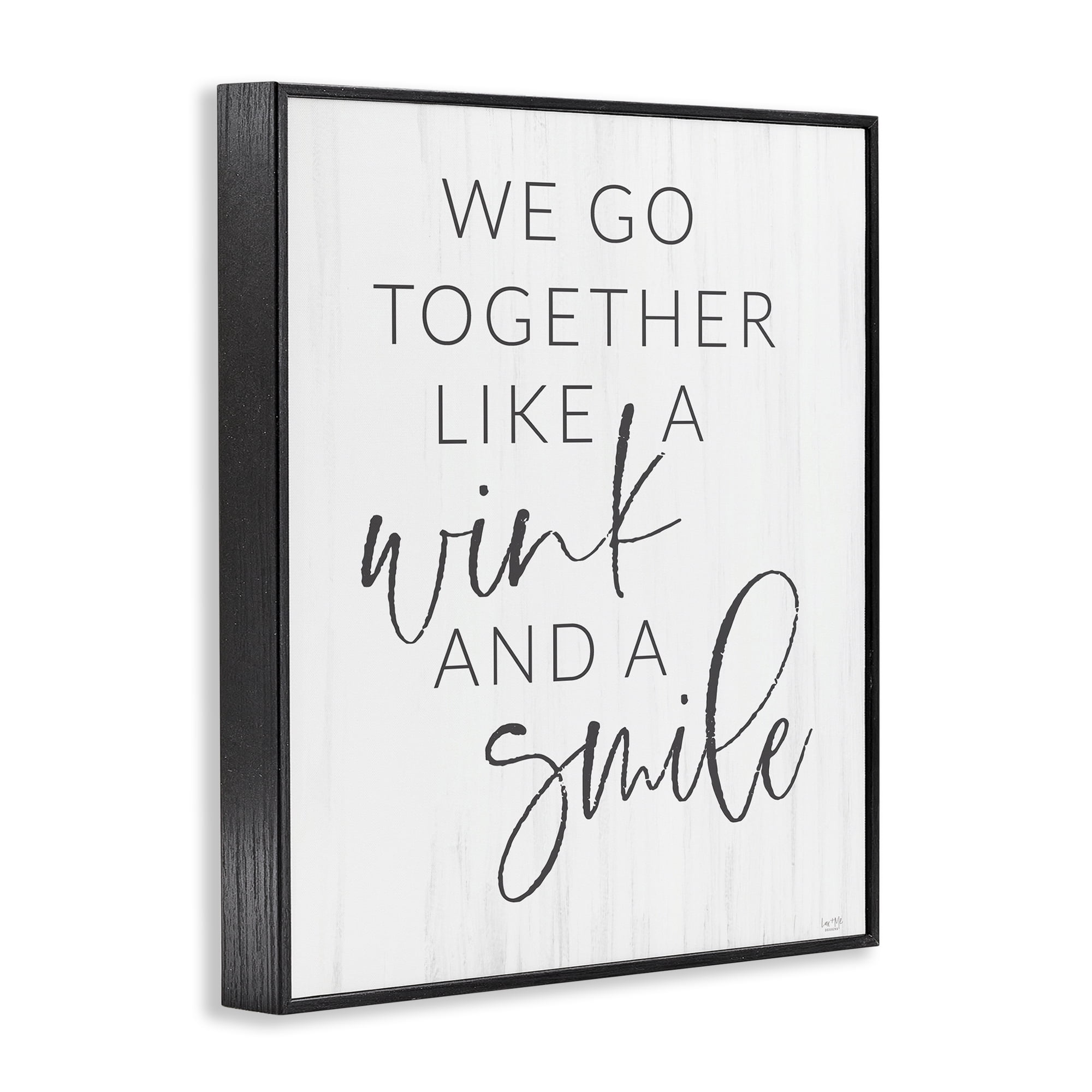 Stupell Industries Go Together Like Wink & Smile Black Framed Giclee Art, design by Lux + Me Designs
