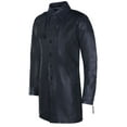 thumbnail image 2 of Mens Long Leather Trench Coat-Filton in Black, 2 of 4