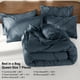thumbnail image 3 of SONORO KATE Juego de Edredón Tamaño Queen, Juegos de Cama de 7 Piezas para Todas las Estaciones, Cama en una Bolsa con Edredón Plisado - Sábana Plana y Sábana Ajustable - Fundas de Almohada y Fundas, Azul Marino, 3 of 6