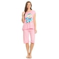 thumbnail image 3 of Lati Fashion Women Capri and Short Sleeve Top 2-Piece Female Pajamas Set Pink XL, 3 of 4