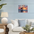 thumbnail image 2 of Sunset Surf Elephant White Framed Giclee Art, design by Ziwei Li, 2 of 9