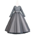thumbnail image 3 of XEGLSBU Flower Girl Dress 4T Black Girls Sequin Dress for Birthday Party Piano Recital Evening Gown One Shoulder Elegant Tutu A-Grey Size 8-9 Years, 3 of 8