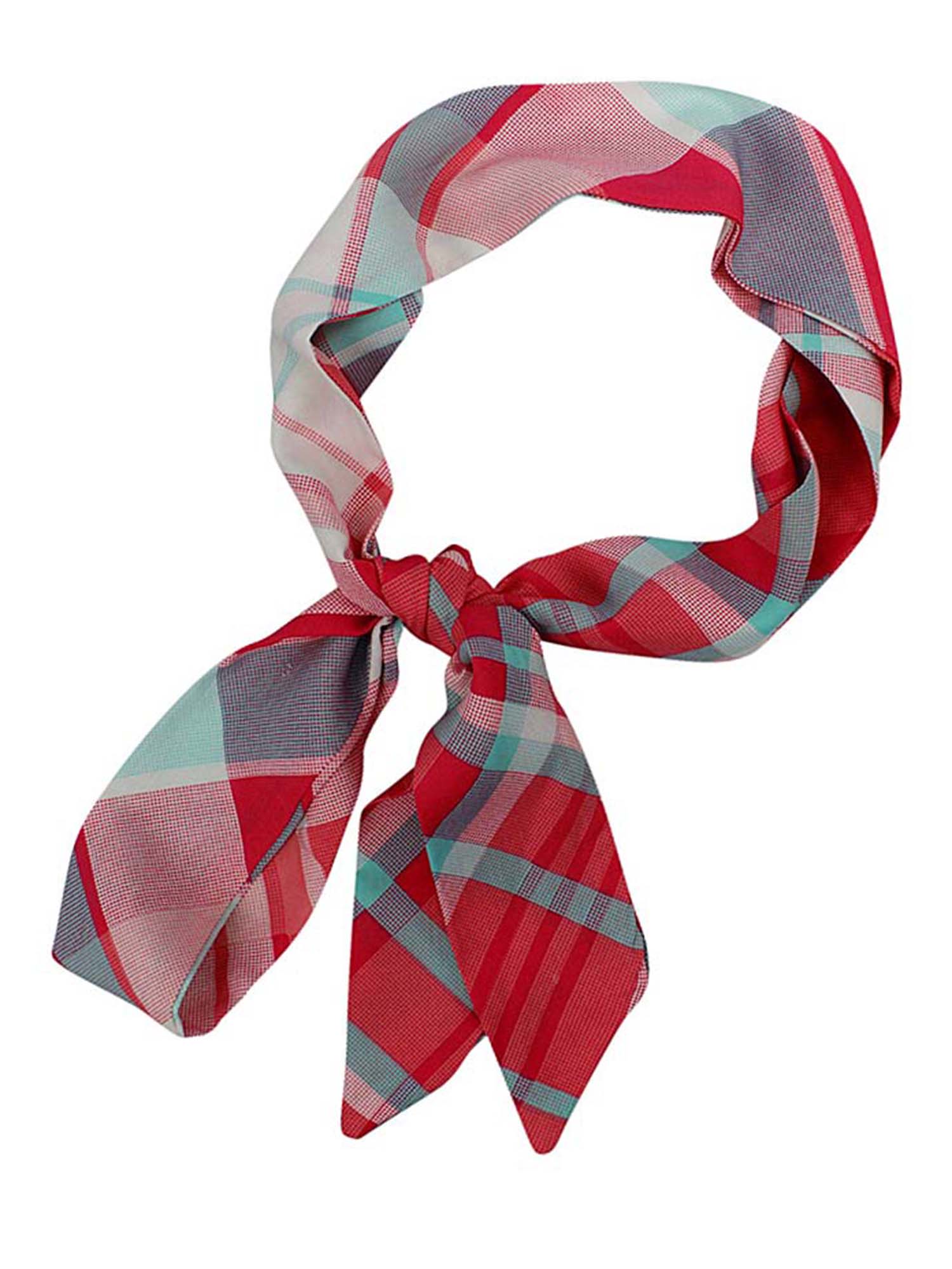 Luxury Divas Plaid Skinny Neck Scarf, Size: One size, Pink