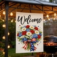 thumbnail image 6 of Yhmxh 4th of July Patriotic Garden Flags 12x18 Double Sided, Small Burlap Independence Day Floral Welcome Garden Flag, Fourth of July Decorations Outdoor Yard Flags for Outside Lawn Porch Decor, 6 of 6