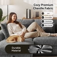 thumbnail image 5 of BedLuxury 140" Extra Large Modular Sectional Cloud Sofa with 2 Removable Storage Ottoman, Extra Deep Seat Couch, Living Room Furniture, Chenille Gray, 5 of 12