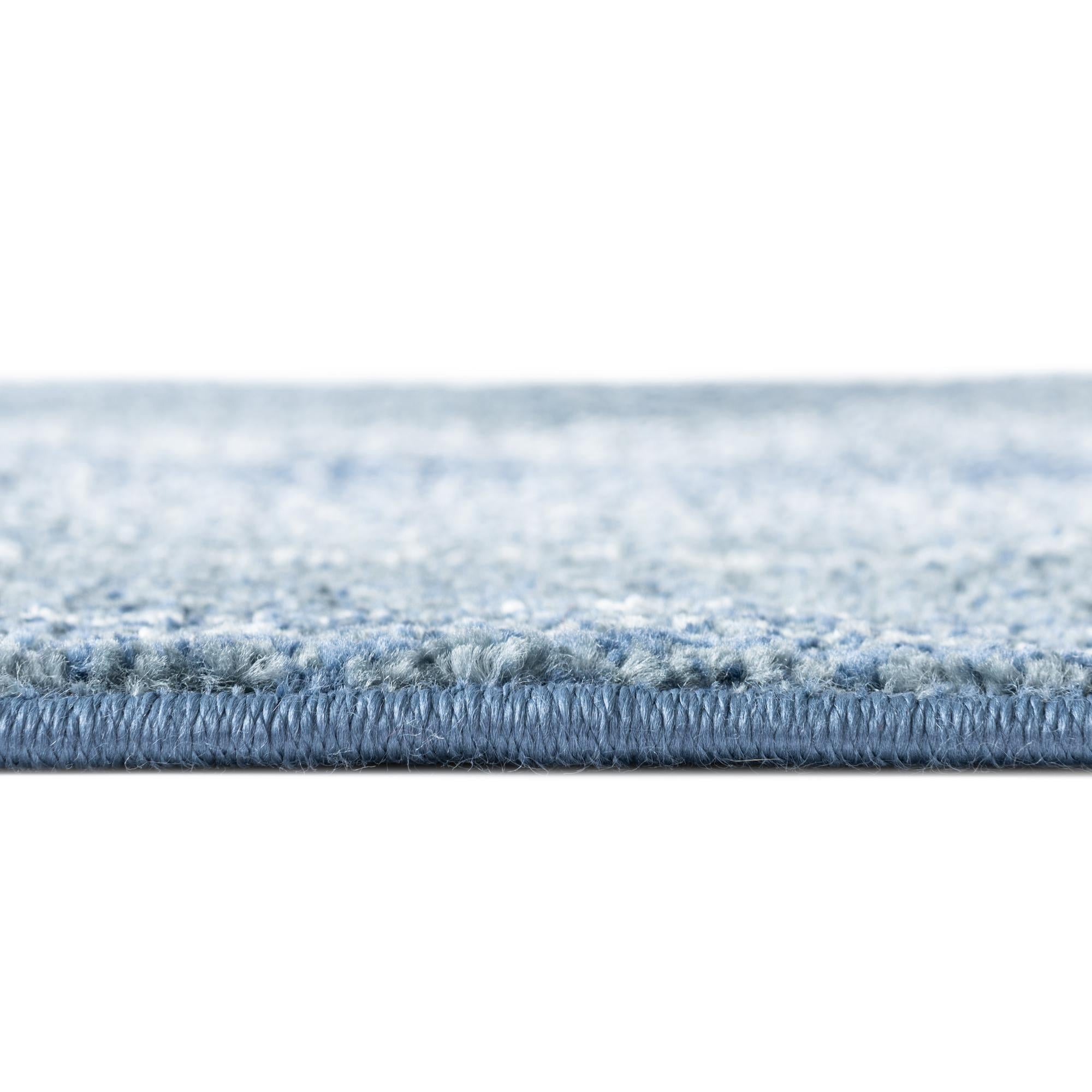Rugs.com Gemstone Collection Rug – 2' 6 x 12' Runner Blue Medium Rug Perfect For Living Rooms, Large Dining Rooms, Open Floorplans