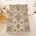 thumbnail image 5 of jejeloiu Rich Aztec Bed Sheets,Rustic Tribal Full Size Sheets For Boys,Beige Brown,4-Piece,1 Flat Sheet, 1 Fitted Sheet and 2 Pillowcases, 5 of 6