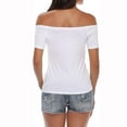 thumbnail image 3 of TYGHBN Women Solid Cold Shoulder Shirt Summer Short Sleeve Slim T Shirt Tops Cute Workout T Shirts Workout Tees Women Tee Shirts Girls Athletic Long Sleeve Shirt Women Fitted Snow Long Sleeve Shirts, 3 of 3