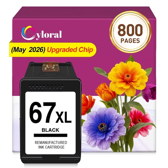 67XL Black Ink Cartridge Compatible with HP Ink 67 Deskjet 4200 4255e 4220e 2700 2755e 4100 4155e 2800e 2852e  Envy 6455e 6458e Printer
