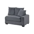 thumbnail image 4 of Contemporary Modular Sectional Sofa Dark Gray Corduroy Upholstered 6pc Living Room Set LAF and RAF Chairs Armless Chairs Ottomans, 4 of 10