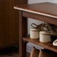 thumbnail image 6 of Vlush Shoe Rack Bench,3 Tier Wooden Storage Bench, Shoe Organizer or Entryway Bench, Good Load Bearing, Ideal for Entryway Hallway Living Room and Corridor Dark Brown 23.6", 6 of 7