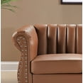 thumbnail image 4 of Uspridefurniture Faux Leather Rolled Arms Loveseat, Brown, 4 of 5