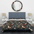 thumbnail image 3 of DESIGN ART Designart "Country Charm Red  Rooster Pattern" Gold Casual - Bed Cover Set With Shams King, 3 of 5