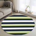 thumbnail image 2 of Non-Slip Rug Pad Rugs Green Black White Horizontal Stripes Round Area Rugs 4Ft Soft Carpet Pads for Living Room Kids Room, Abstract Art, 2 of 9