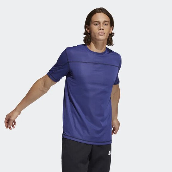 adidas Men's PrimeBlue Run For the Oceans T-Shirt Semi Night Flash Melange-Med