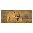thumbnail image 1 of Safari Kitchen Mat, Mom Lioness and Young Lion Kings in South Nature Big Cats at Wilderness Safari, Plush Decorative Kitchen Mat with Non Slip Backing, 47" X 19", Cream, by Ambesonne, 1 of 1