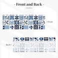 thumbnail image 3 of Drapery Wear Rod Short Curtain 54x18in Filter With Light Feature For Easy Installation Rod Free For Bedroom Kitchen Bathroom\r\n Aliceblue Geometric Patterns_2, 3 of 7