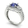 thumbnail image 2 of 2.16 ct Round Cut Simulated Tanzanite 3 Stone 18K White Gold Womens Engagement Ring, 2 of 5