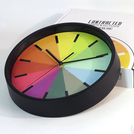 KALLORY 1Pack Bedroom Wall Clock for Home Decorative Silent Accurate Timekeeping Black Round