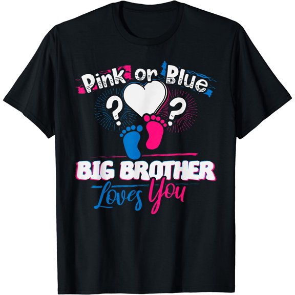 Gender Reveal Shirt Gift, Big brother Baby Announcement T-Shirt Black X-Large