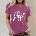thumbnail image 2 of Casual T Shirts for Women Letter Print Short Sleeve Crew Neck Graphic Fashion Tunic Tops, 2 of 4