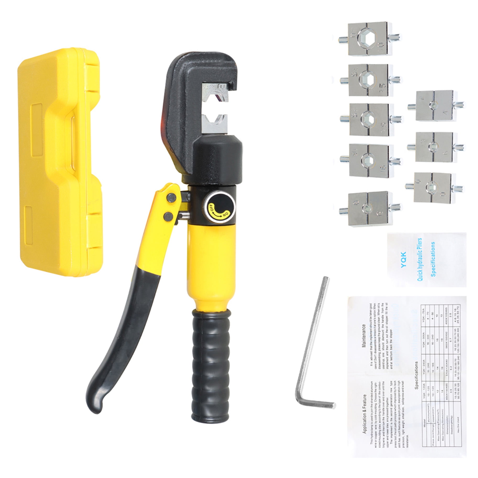 munirater 5 Ton Hand Operated Hydraulic Crimper Crimping Tool, Battery Lug Terminal Cable