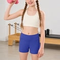 thumbnail image 4 of Yindaity Girls High Waist Running Jogger Biker Teen Shorts Ball Sports Yoga Dance Athletic Casual Gymnastics Short Girls Basketball Shorts(Dark Blue,13-14 Years), 4 of 6