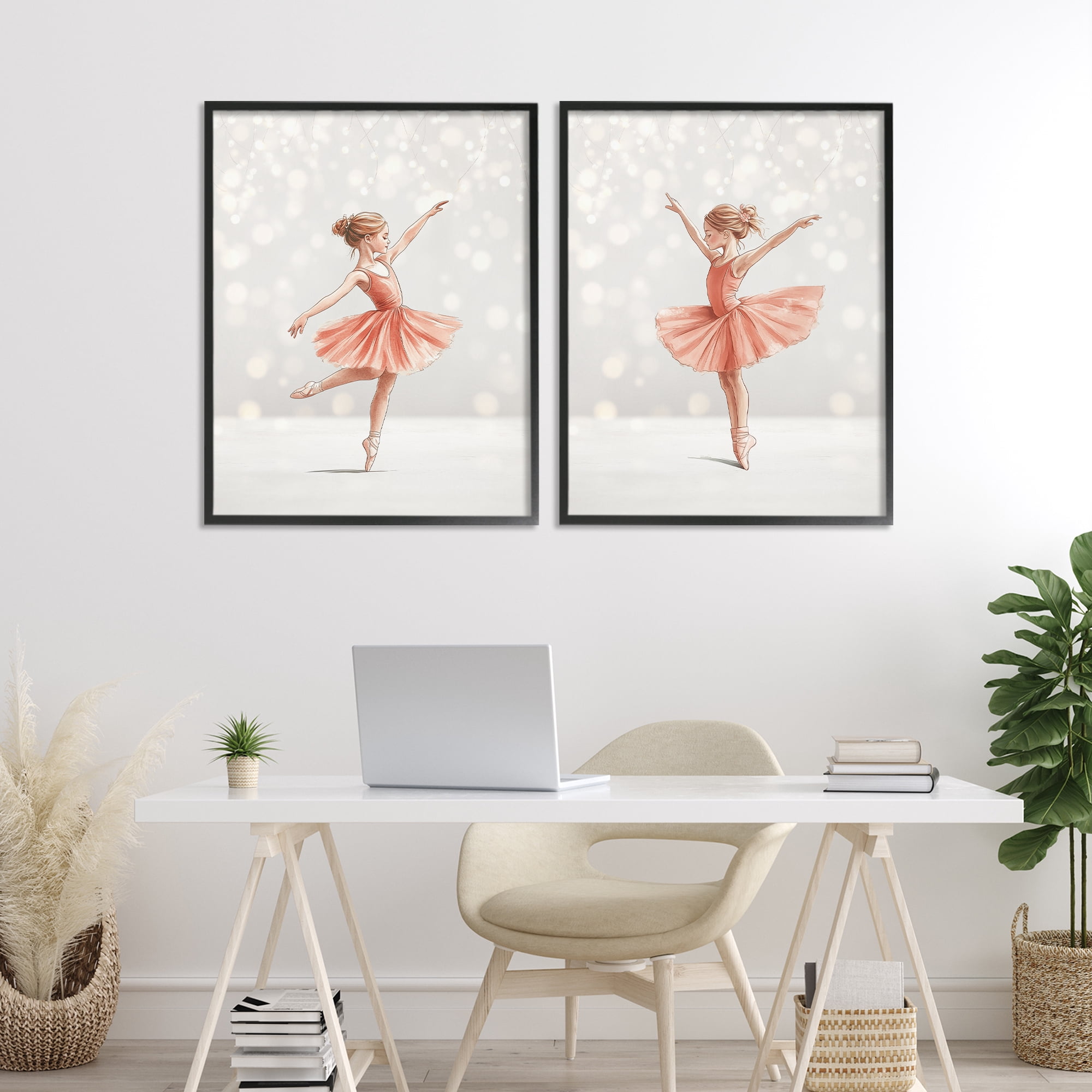 Stupell Industries Dancers In The Light 2 Piece Black Framed Giclee Art Set, design by Christine Simpson Art