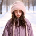 thumbnail image 4 of Faraee Kids Fuzzy Winter Trapper Hat Plush Ear Flap Hat with Tie Strings Soft Windproof Warm Snow Hat for Boys Girls Cold Weather 2‑8Y, 4 of 6