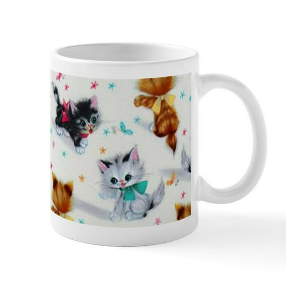 CafePress - Cute Playful Kittens Mugs - 11 oz Ceramic Mug - Novelty Coffee Tea Cup