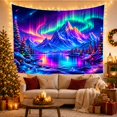 thumbnail image 3 of Mountain Lake Vivid with Nocturnal Anchor Sharp Snow, Mystical Fantasy for Space Lovers, Galaxy Room Decor, Housewarming Gift, Tapestry Wall Hanging for Bedroom and Dorm, 3 of 7