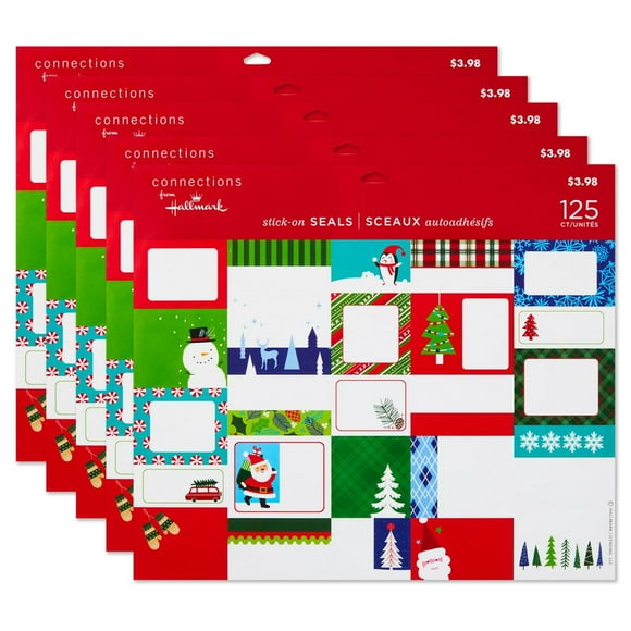 Hallmark Peel 'n' Stick Holiday Gift Tags (Assorted Holiday Designs)