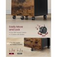 thumbnail image 6 of 2-Drawer Rolling File Cabinet for Home Office – Rustic Brown and Ink Black, Fits A4 and Letter Documents, 15.7" D x 16.5" W x 27.6" H, 6 of 7
