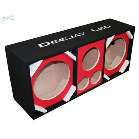 Deejay LED Red Chuchera Quad Port Speaker Enclosure - D10T2H1RED