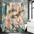 thumbnail image 3 of Exotic Tropical Decorative Shower Curtain Bird of Paradise Floral Print Fabric Bathroom Curtain for Coastal Home Decor, 3 of 4