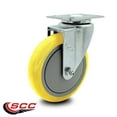 thumbnail image 2 of 5 Inch Yellow Polyurethane Wheel Swivel Top Plate Caster Service Caster Brand, 2 of 2