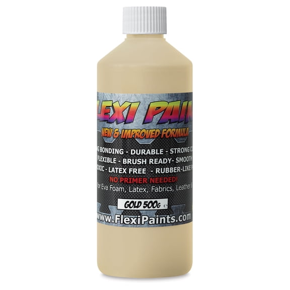 Flexi Paint Waterbased Flexible Cosplay Paint - Metallic Gold, 500 g (17.6 oz)