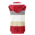 thumbnail image 4 of Baqcunre Winter Coats For Women Women'S Spliced Fashion Casual Zipper Pocket Drawstring Plush Sleeveless Coat Jackets For Women Womens Fall Fashion 2023 Watermelon red 5XL, 4 of 4