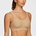 thumbnail image 3 of AGONVIN Women's High Impact Support Wirefree Bounce Control Plus Size Workout Sports Bra Beige 38B, 3 of 6