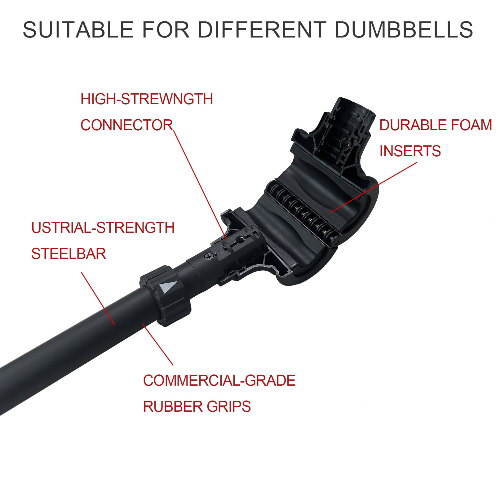 KORIKAHM Upgrade Dumbbell Barbell Converter Bar, Adjustable Weight Capacitry Bar Convert to Dumbbell Set for Home Gym Strength Training